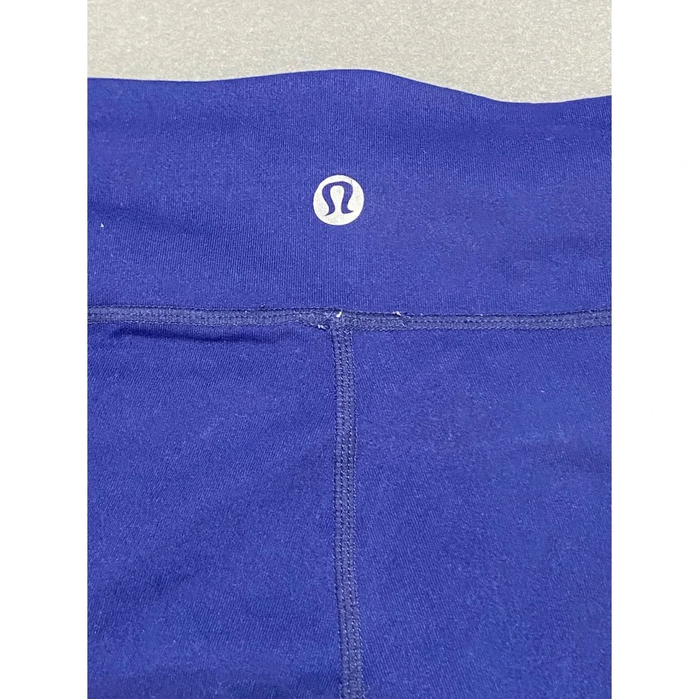Lululemon Colorblock Chevron Cropped Leggings Blue Lavender Womens Yoga‎ Gym